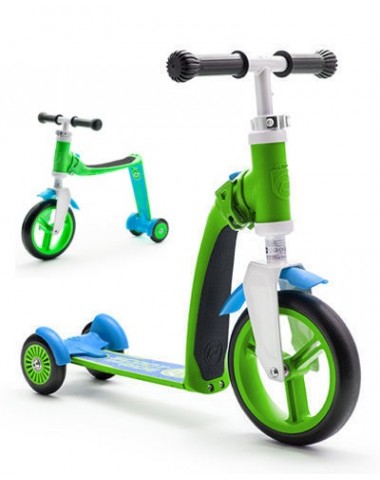 Трехколесный самокат-беговел (трансформер) Scoot&Ride Highway Baby Plus (зелено-голубой)