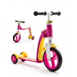 Трехколесный самокат-беговел (трансформер) Scoot&Ride Highway Baby Plus (желто-розовый)