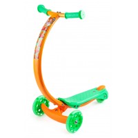 Самокат с изогнутой ручкой и светящимися колесами Zycom Zipster (Зайком Зипстер) (тигренок) трехколесный / кикборд