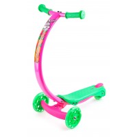 Самокат с изогнутой ручкой и светящимися колесами Zycom Zipster (Зайком Зипстер) (зайчики) трехколесный / кикборд