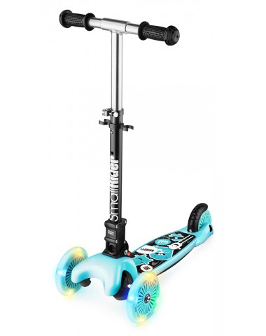Трехколесный самокат со складной ручкой и 3 светящимися колесами Small Rider Randy Flash (аква) Трехколесный самокат со складной ручкой и 3 светящимися колесами Small Rider Randy Flash (аква)