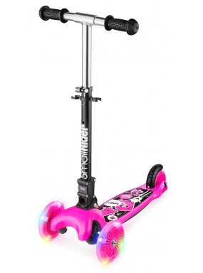 Трехколесный самокат со складной ручкой и 3 светящимися колесами Small Rider Randy Flash (розовый) Трехколесный самокат со складной ручкой и 3 светящимися колесами Small Rider Randy Flash (розовый)
