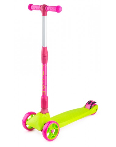 Трехколесный самокат со складной ручкой Zycom Zinger Maxi XL (Зайком Зингер) (розовый лайм)
