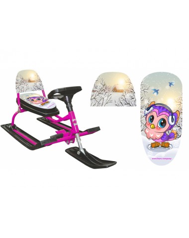 Снегокат со складной спинкой ПТК Барс Comfort Baby Friends 124 (красотка)