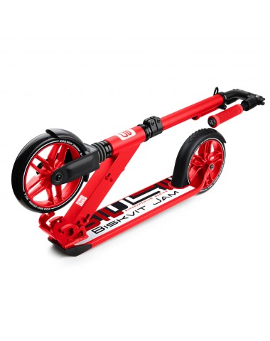 Элитный самокат с большими колесами и амортизатором Biskvit Jam Super-Premium 1 (красный)