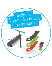 Детский скейтборд-самокат 2 в 1 Chillaifish Skatie Skootie (Бельгия) (черный) Детский скейтборд-самокат 2 в 1 Chillaifish Skatie Skootie (Бельгия) (черный)