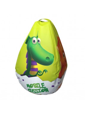 Мешок-рюкзак-подушка, спинка для тюбингов ST4, Small Rider Bags Динозаврики (желтый)