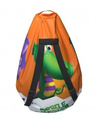 Мешок-рюкзак-подушка, спинка для тюбингов ST4, Small Rider Bags Динозаврики (оранжевый) Мешок-рюкзак-подушка, спинка для тюбингов ST4, Small Rider Bags Динозаврики (оранжевый)