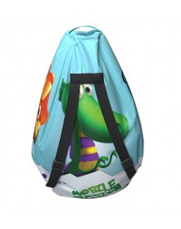 Мешок-рюкзак-подушка, спинка для тюбингов ST4, Small Rider Bags Динозаврики (голубой)