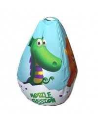 Мешок-рюкзак-подушка, спинка для тюбингов ST4, Small Rider Bags Динозаврики (голубой)