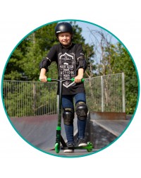 Трюковый самокат MGP (Madd Gear) Carve Pro-X (черно-бирюзовый)