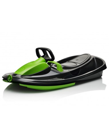 Детские пластиковые санки-снегокат c рулем и тормозом Gismo Riders Stratos (Чехия) (черно-зеленый)