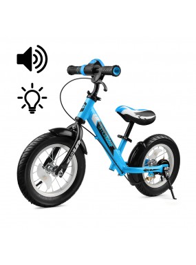 Беговел с ревом мотора, светодиодами и надувными колесами Small Rider Roadster 2 AIR Plus (синий)