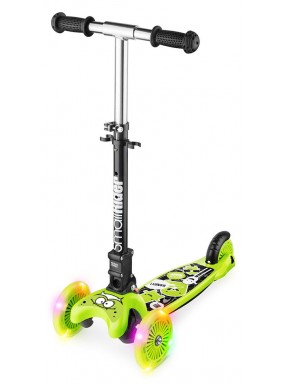 Трехколесный самокат со складной ручкой и 3 светящимися колесами Small Rider Randy Flash (зеленый) Трехколесный самокат со складной ручкой и 3 светящимися колесами Small Rider Randy Flash (зеленый)