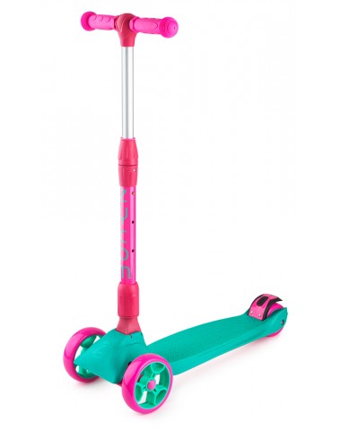 Трехколесный самокат со складной ручкой Zycom Zinger Maxi XL (Зайком Зингер) (бирюзово-розовый)