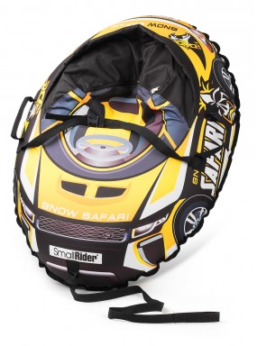 Надувные санки-тюбинг с сиденьем и ремнями Small Rider Snow Cars 3 (Сафари желтый)