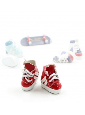 Кроссовки для фингерборда высокие бело-красные Кроссовки для фингерборда высокие бело-красные