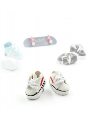 Кроссовки для фингерборда бело-красные