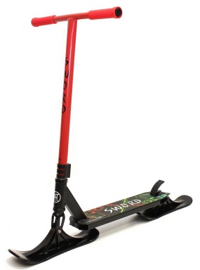 Трюковый самокат AT SWORD 2022 с лыжами красный