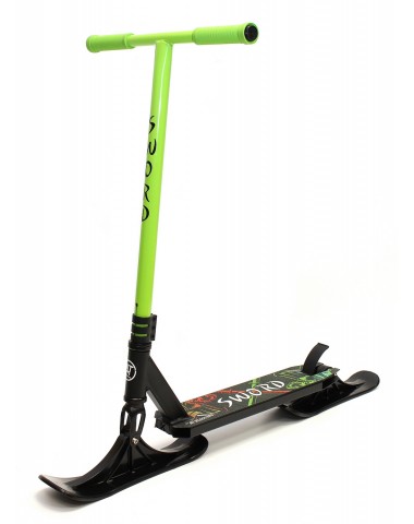 Трюковый самокат AT SWORD 2022 с лыжами зеленый