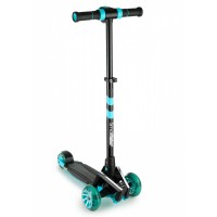 Самокат с ревом мотора, свет.колесами, свет.платформой Small Rider Premium Pro 2 (аква) трехколесный / кикборд