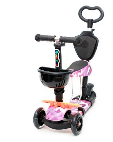 Самокат scooter  5в1 военный розовый