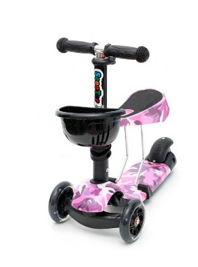 Самокат scooter 3в1 военный розовый Самокат scooter 3в1 военный розовый