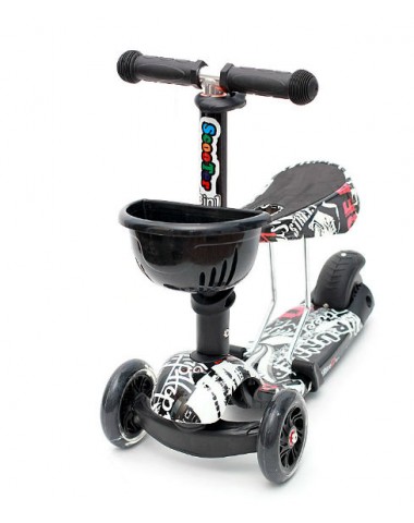 Самокат scooter  3в1 черно-белый
