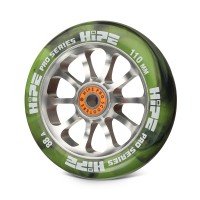 Колесо HIPE H7 110*26 green/silver для трюкового самоката