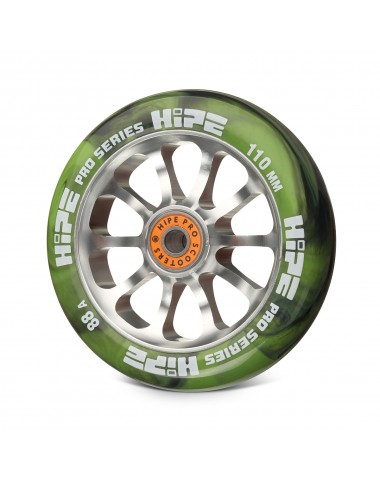 Колесо HIPE H7 110*26 green/silver для трюкового самоката
