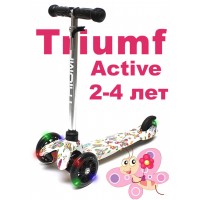 Самокат Triumf  SKL-06AHP mini up flash print Butterfly трехколесный / кикборд