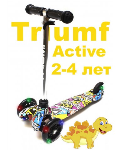 Самокат Triumf  SKL-06AHP mini up flash print rocket трехколесный / кикборд Самокат Triumf  SKL-06AHP mini up flash print rocket трехколесный / кикборд