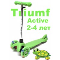Самокат Triumf  SKL-06AH mini up flash зеленый трехколесный / кикборд