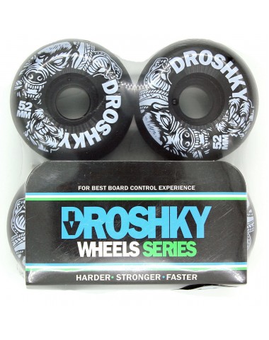 Комплект колес Droshky Wheel Badger Series Night Black Wheel 52mm 100A Round shape для скейтборда Комплект колес Droshky Wheel Badger Series Night Black Wheel 52mm 100A Round shape для скейтборда