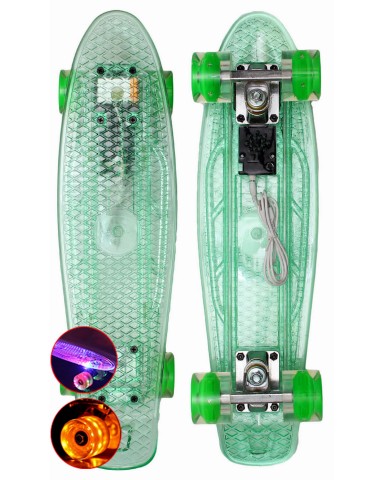 Круизер светящийся Лидер Aqua 22 Пенни борд для детей / подростков
