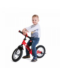 Беговел с ревом мотора, светодиодами и надувными колесами Small Rider Roadster 2 AIR Plus NB (красный)