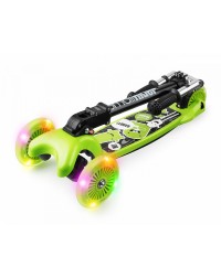 Трехколесный самокат со складной ручкой и 3 светящимися колесами Small Rider Randy Flash (зеленый) Трехколесный самокат со складной ручкой и 3 светящимися колесами Small Rider Randy Flash (зеленый)
