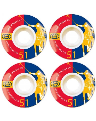 Колёса GOLD WHEELS Karat Club (Red/Blue) 51 mm для скейтборда