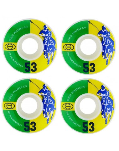 Колёса GOLD WHEELS Karat Club (Green/Yellow) 53 mm для скейтборда