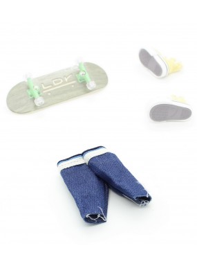 Шорты для фингерборда и фингерсамоката синий/белый