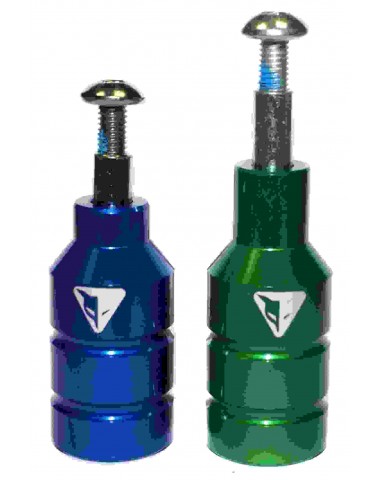 Пеги (модель А+В) пер+зад син/зелый для трюкового самоката