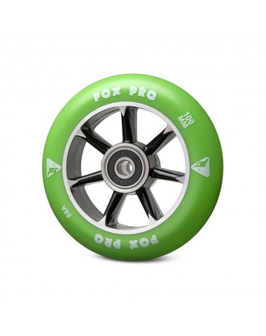 Колесо 7ST 100 мм черный/зеленый для трюкового самоката