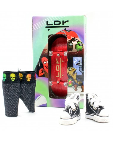 Фингерборд П10 Wide LDR 32мм красный + кеды + шорты