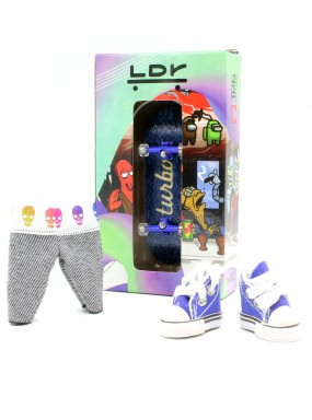 Фингерборд П10 Wide LDR 32мм синий + кеды + шорты Фингерборд П10 Wide LDR 32мм синий + кеды + шорты