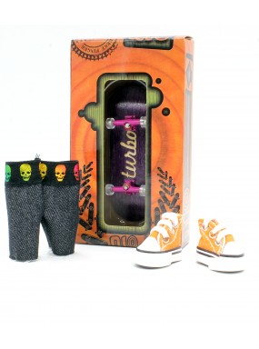 Фингерборд Турбо П10 Гравировка фиолетовый + КЕДЫ + ШОРТЫ