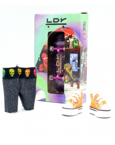 Фингерборд П10 Wide LDR 32мм фиолетовый + кеды + шорты