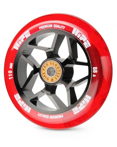 Колесо HIPE H01A 110мм black/transparent red для трюкового самоката
