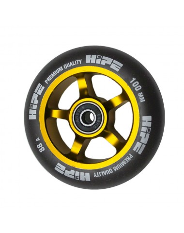 Колесо HIPE 5-Spoke  100mm Золотой/черный для трюкового самоката