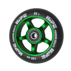 Колесо HIPE 5-Spoke  100mm Зеленый/черный для трюкового самоката