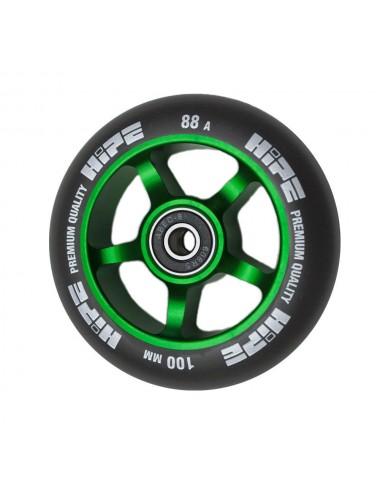 Колесо HIPE 5-Spoke  100mm Зеленый/черный для трюкового самоката
